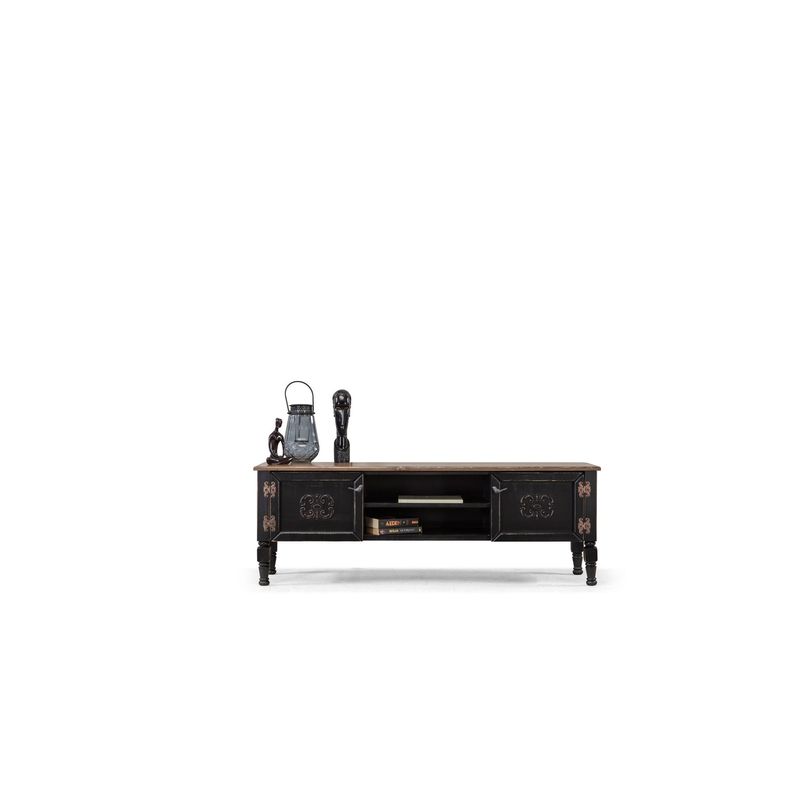 Casa si Gradina - Mobilier - Comode si corpuri - Comode - Comoda tv, Hanah Home, mdf, negru, 150x40x50 cm - Infinity.ro