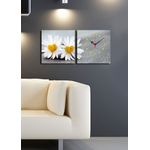 Casa si Gradina - Decoratiuni - Ceasuri - Ceas decorativ de perete, Wallxpert, panza piele de caprioara, multicolor, 2 bucati, 28x28 cm - Infinity.ro