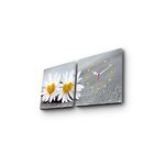 Casa si Gradina - Decoratiuni - Ceasuri - Ceas decorativ de perete, Wallxpert, panza piele de caprioara, multicolor, 2 bucati, 28x28 cm - Infinity.ro