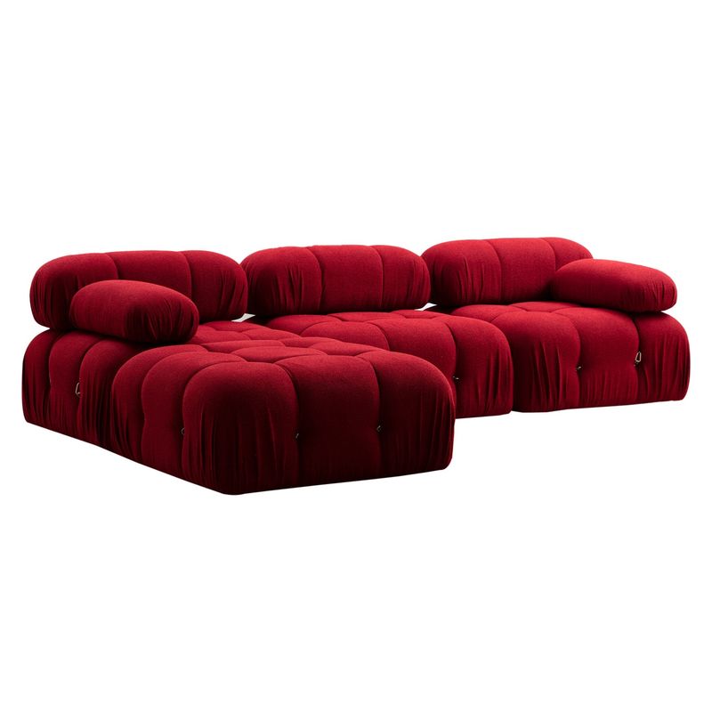Casa si Gradina - Mobilier - Canapele si coltare - Coltare - Coltar, Hanah Home, lemn fag si pal, rosu, 288x190x95 cm - Infinity.ro