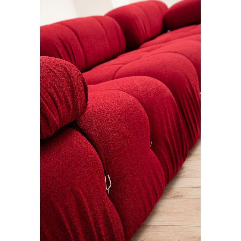 Casa si Gradina - Mobilier - Canapele si coltare - Coltare - Coltar, Hanah Home, lemn fag si pal, rosu, 288x190x95 cm - Infinity.ro