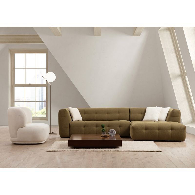 Casa si Gradina - Mobilier - Canapele si coltare - Coltare - Coltar, Hanah Home, lemn fag si pal, kaki, 300x150x100 cm - Infinity.ro