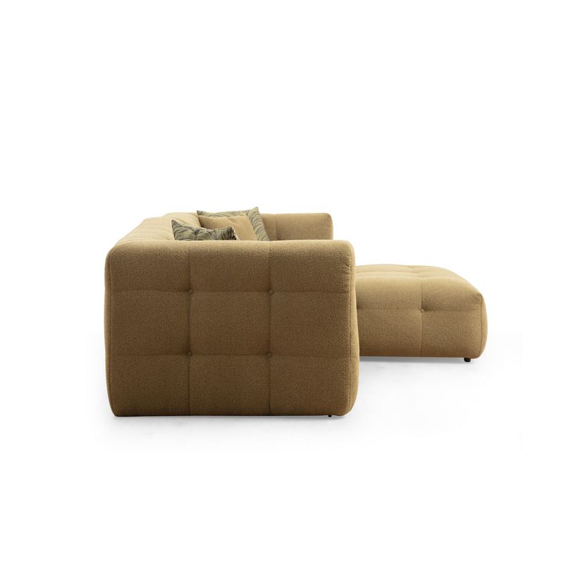 Casa si Gradina - Mobilier - Canapele si coltare - Coltare - Coltar, Hanah Home, lemn fag si pal, kaki, 300x150x100 cm - Infinity.ro