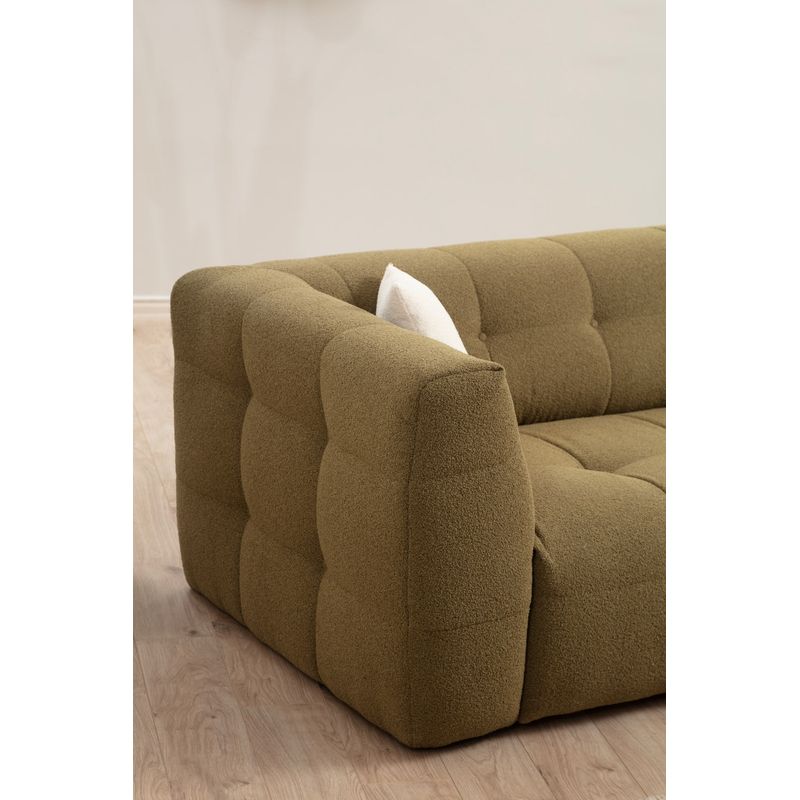 Casa si Gradina - Mobilier - Canapele si coltare - Coltare - Coltar, Hanah Home, lemn fag si pal, kaki, 300x150x100 cm - Infinity.ro