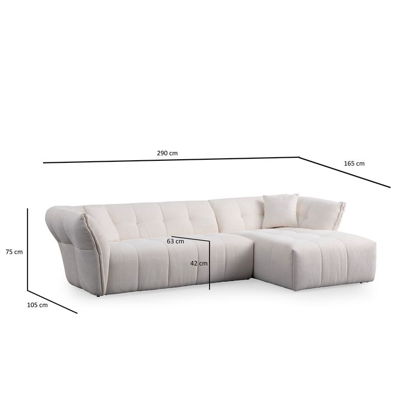 Casa si Gradina - Mobilier - Canapele si coltare - Coltare - Coltar, Atelier Del Sofa, lemn de fag si pal, alb, 165x290x105 cm - Infinity.ro
