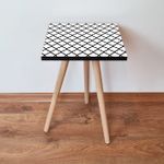 Casa si Gradina - Mobilier - Mese si birouri - Mese living - Masuta laterala, Hanah Home, mdf, negru alb, 35x35x42 cm, 481LNA2112 - Infinity.ro