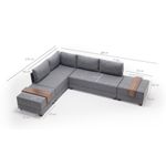 Casa si Gradina - Mobilier - Canapele si coltare - Coltare - Coltar extensibil, Hanah Home, cadru lemn si pal, gri, 210x280x70 cm - Infinity.ro