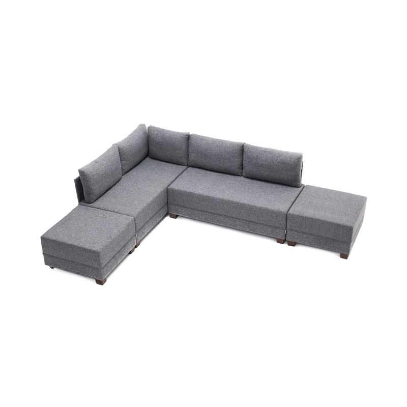 Casa si Gradina - Mobilier - Canapele si coltare - Coltare - Coltar extensibil, Hanah Home, cadru lemn si pal, gri, 210x280x70 cm - Infinity.ro