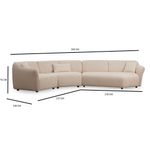 Casa si Gradina - Mobilier - Canapele si coltare - Coltare - Coltar, Hanah Home, lemn fag si pal, crem, 360x108x79 cm - Infinity.ro
