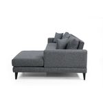 Casa si Gradina - Mobilier - Canapele si coltare - Coltare - Coltar extensibil, Hanah Home, cadru lemn fag, gri inchis, 303x160x90 cm - Infinity.ro