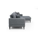 Casa si Gradina - Mobilier - Canapele si coltare - Coltare - Coltar extensibil, Hanah Home, cadru lemn fag, gri inchis, 303x160x90 cm - Infinity.ro