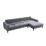 Casa si Gradina - Mobilier - Canapele si coltare - Coltare - Coltar extensibil, Hanah Home, cadru lemn fag, gri inchis, 303x160x90 cm - Infinity.ro