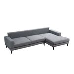 Casa si Gradina - Mobilier - Canapele si coltare - Coltare - Coltar extensibil, Hanah Home, cadru lemn fag, gri inchis, 303x160x90 cm - Infinity.ro