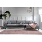 Casa si Gradina - Mobilier - Canapele si coltare - Coltare - Coltar extensibil, Hanah Home, cadru lemn fag, gri inchis, 303x160x90 cm - Infinity.ro