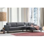 Casa si Gradina - Mobilier - Canapele si coltare - Coltare - Coltar extensibil, Hanah Home, cadru lemn fag, gri inchis, 303x160x90 cm - Infinity.ro