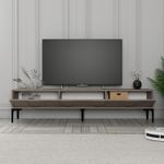 Casa si Gradina - Mobilier - Comode si corpuri - Comode - Comoda tv, Hanah Home, pal melaminat, atlas si negru, 180x35x42 cm - Infinity.ro