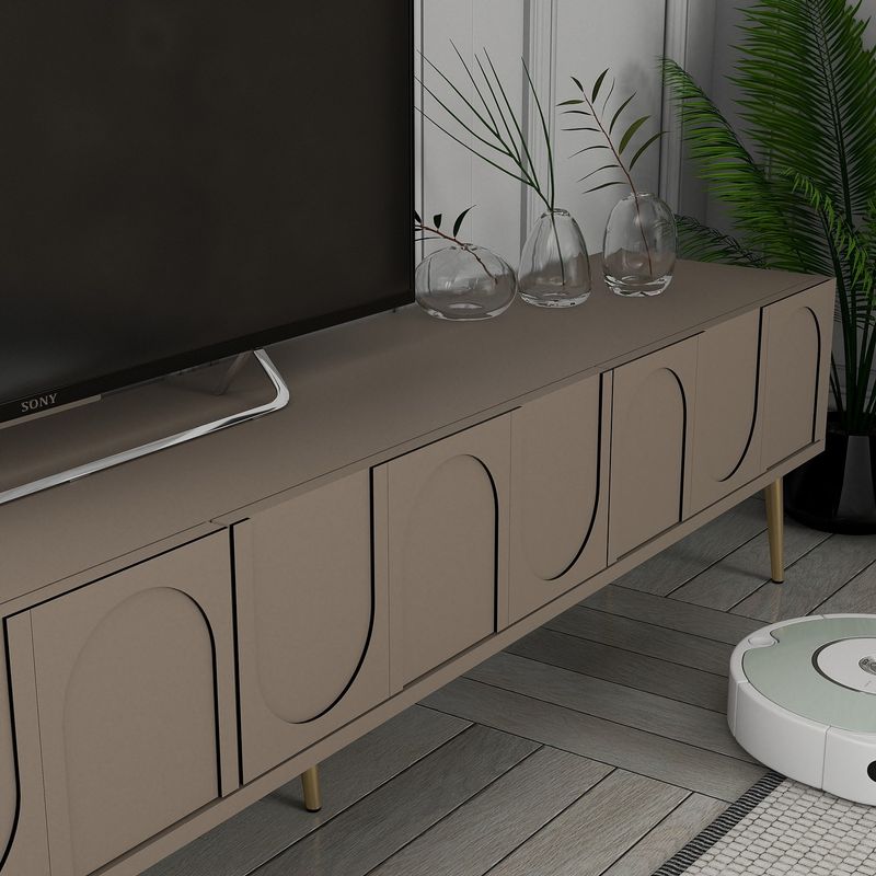 Casa si Gradina - Mobilier - Comode si corpuri - Comode - Comoda tv, Hanah Home, pal melaminat, atlas si negru, 180x35x42 cm - Infinity.ro