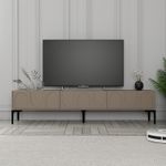Casa si Gradina - Mobilier - Comode si corpuri - Comode - Comoda tv, Hanah Home, pal melaminat, atlas si negru, 180x35x42 cm - Infinity.ro