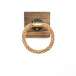 Casa si Gradina - Sanitare - Suporturi si accesorii baie - Suporturi baie - Carlig de teava, Hanah Home, lemn de molid si metal, nuc, 14x14x10 cm - Infinity.ro