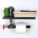 Casa si Gradina - Sanitare - Suporturi si accesorii baie - Suporturi baie - Suport hartie igienica, Hanah Home, mdf, negru argintiu, 30x14x22 cm - Infinity.ro