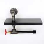 Casa si Gradina - Sanitare - Suporturi si accesorii baie - Suporturi baie - Suport hartie igienica, Hanah Home, mdf, negru argintiu, 30x14x22 cm - Infinity.ro