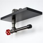 Casa si Gradina - Sanitare - Suporturi si accesorii baie - Suporturi baie - Suport hartie igienica, Hanah Home, mdf, negru argintiu, 30x14x22 cm - Infinity.ro