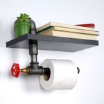 Casa si Gradina - Sanitare - Suporturi si accesorii baie - Suporturi baie - Suport hartie igienica, Hanah Home, mdf, negru argintiu, 30x14x22 cm - Infinity.ro