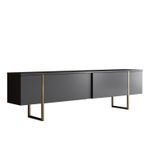 Casa si Gradina - Mobilier - Comode si corpuri - Comode - Comoda tv, Hanah Home, pal melaminat, antracit si auriu, 180x30x50 cm - Infinity.ro