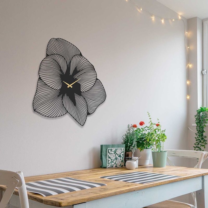 Casa si Gradina - Decoratiuni - Ceasuri - Ceas de perete decorativ, Wallxpert, otel, negru, 70x70 cm - Infinity.ro