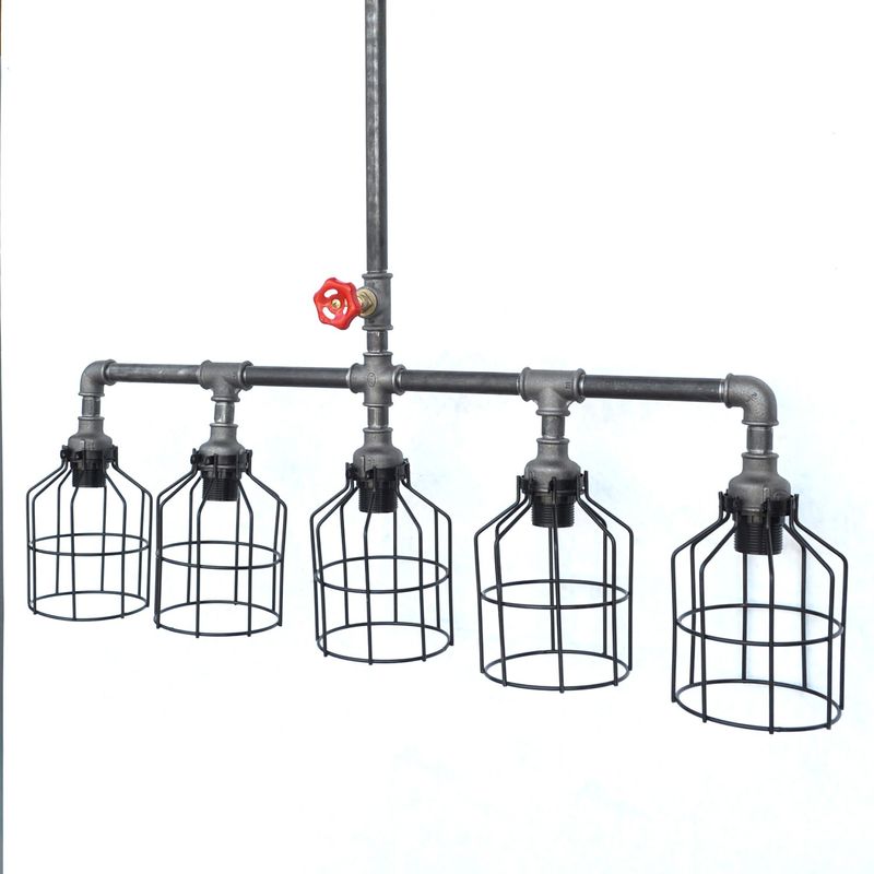 Casa si Gradina - Corpuri si surse de iluminat - Lustre si pendule - Candelabru, Opviq, teava de fier, negru, 88x67x17 cm - Infinity.ro