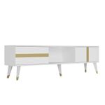 Casa si Gradina - Mobilier - Comode si corpuri - Console - Comoda tv, Hanah Home, pal melaminat, alb auriu, 150x50x29.6 cm - Infinity.ro