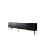 Casa si Gradina - Mobilier - Comode si corpuri - Console - Comoda tv, Hanah Home, pal melaminat, negru auriu, 180x47x30 cm - Infinity.ro