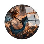 Casa si Gradina - Decoratiuni - Ceasuri - Ceas de perete decorativ, Wallxpert, sticla, multicolor, diametru 40 cm, 884ASF1101 - Infinity.ro