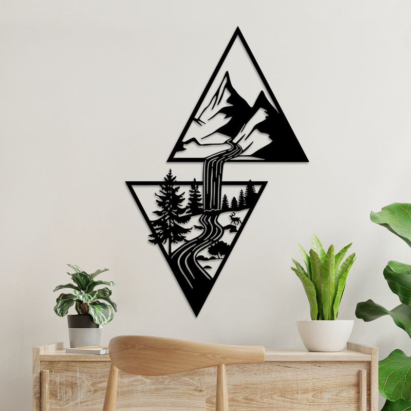 Casa si Gradina - Decoratiuni - Decoratiuni perete - Accesoriu decorativ de perete, Wallxpert, metal, negru, 80x50 cm, 891TNL3738 - Infinity.ro