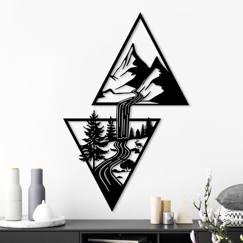 Casa si Gradina - Decoratiuni - Decoratiuni perete - Accesoriu decorativ de perete, Wallxpert, metal, negru, 80x50 cm, 891TNL3738 - Infinity.ro
