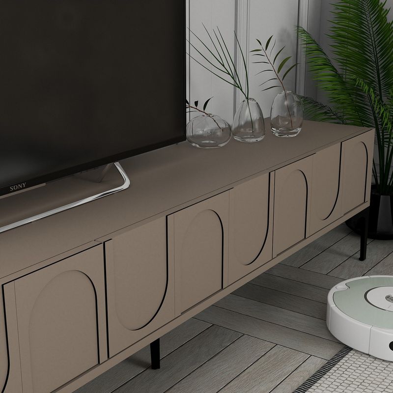 Casa si Gradina - Mobilier - Comode si corpuri - Comode - Comoda tv, Hanah Home, pal melaminat, atlas nuc, 180x35x44 cm - Infinity.ro