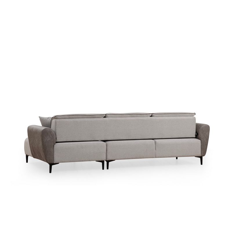 Casa si Gradina - Mobilier - Canapele si coltare - Coltare - Coltar extensibil, Hanah Home, lemn fag si pal, gri, 260x150x85 cm - Infinity.ro