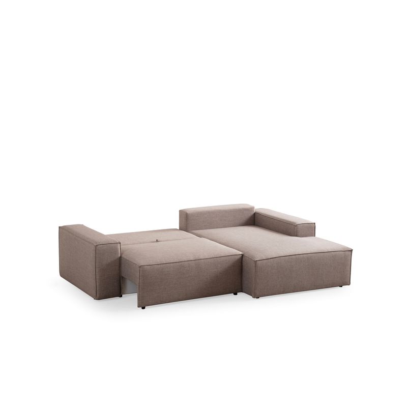 Casa si Gradina - Mobilier - Canapele si coltare - Coltare - Coltar extensibil, Hanah Home, lemn de fag si pal, maro, 260x170x78 cm - Infinity.ro