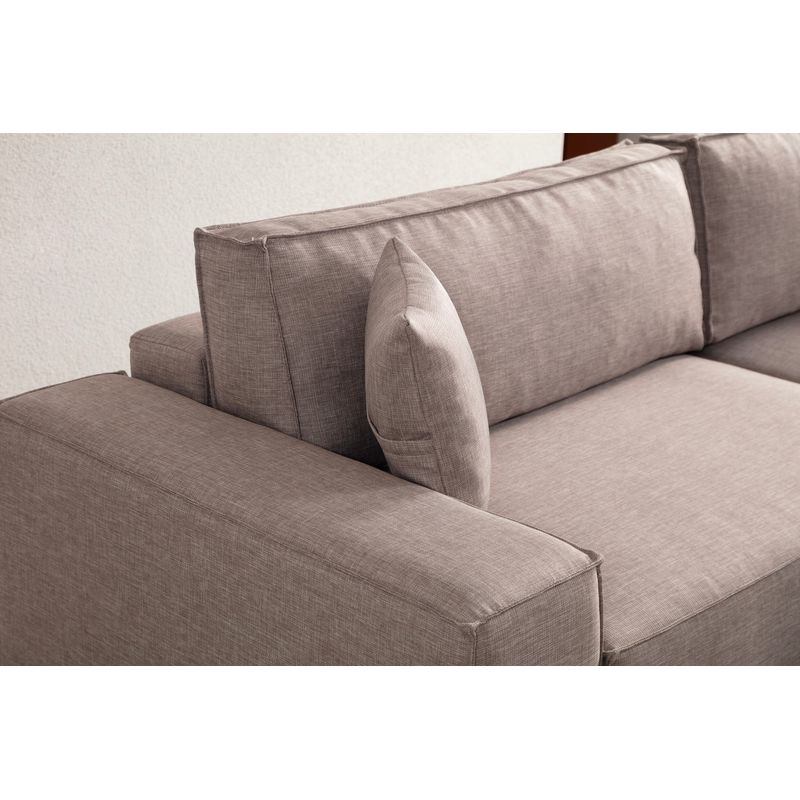 Casa si Gradina - Mobilier - Canapele si coltare - Coltare - Coltar extensibil, Hanah Home, lemn de fag si pal, maro, 260x170x78 cm - Infinity.ro