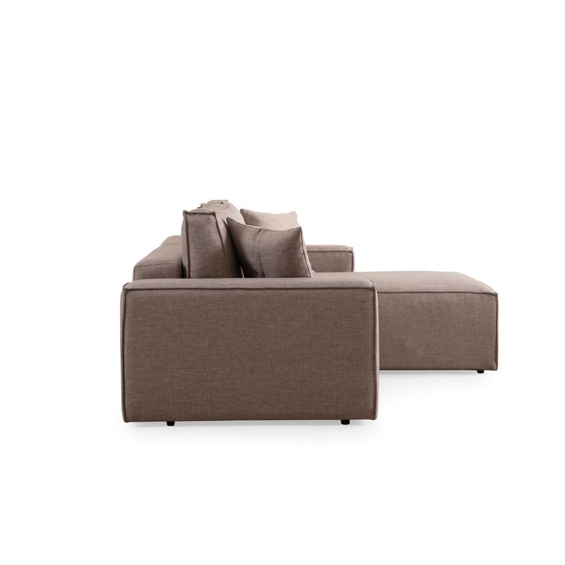 Casa si Gradina - Mobilier - Canapele si coltare - Coltare - Coltar extensibil, Hanah Home, lemn de fag si pal, maro, 260x170x78 cm - Infinity.ro