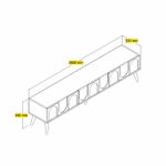 Casa si Gradina - Mobilier - Comode si corpuri - Comode - Comoda tv, Hanah Home, pal melaminat, atlas nuc, 180x35x44 cm - Infinity.ro