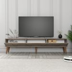 Casa si Gradina - Mobilier - Comode si corpuri - Comode - Comoda tv, Hanah Home, pal melaminat, atlas nuc, 180x35x44 cm - Infinity.ro