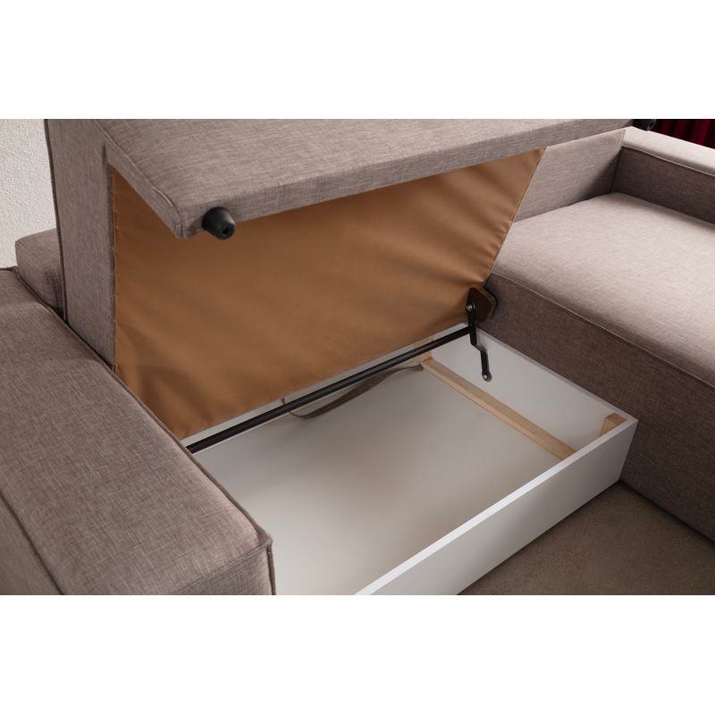 Casa si Gradina - Mobilier - Canapele si coltare - Coltare - Coltar extensibil, Hanah Home, lemn de fag si pal, maro, 260x170x78 cm - Infinity.ro