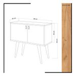 Casa si Gradina - Mobilier - Comode si corpuri - Console - Consola, Hanah Home, pal melaminat, stejar si alb, 80x80x40 cm - Infinity.ro