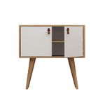 Casa si Gradina - Mobilier - Comode si corpuri - Console - Consola, Hanah Home, pal melaminat, stejar si alb, 80x80x40 cm - Infinity.ro