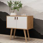Casa si Gradina - Mobilier - Comode si corpuri - Console - Consola, Hanah Home, pal melaminat, stejar si alb, 80x80x40 cm - Infinity.ro