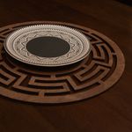 Casa si Gradina - Bucatarie si vesela - Organizare si depozitare bucatarie - Suporturi tacamuri si vase - Set suporturi de masa, Hermia, lemn, wenge, 36x36 cm, 4 piese - Infinity.ro