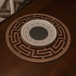 Casa si Gradina - Bucatarie si vesela - Organizare si depozitare bucatarie - Suporturi tacamuri si vase - Set suporturi de masa, Hermia, lemn, wenge, 36x36 cm, 4 piese - Infinity.ro