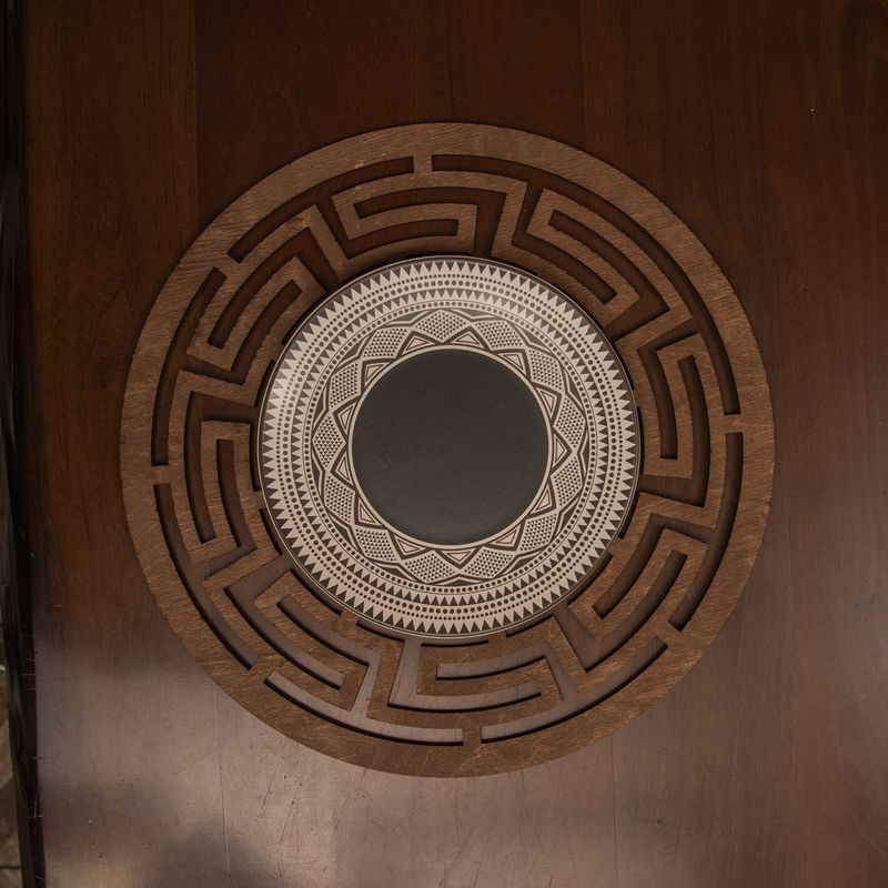 Casa si Gradina - Bucatarie si vesela - Organizare si depozitare bucatarie - Suporturi tacamuri si vase - Set suporturi de masa, Hermia, lemn, wenge, 36x36 cm, 4 piese - Infinity.ro