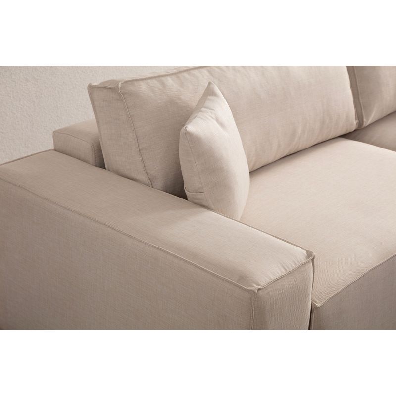 Casa si Gradina - Mobilier - Canapele si coltare - Coltare - Coltar extensibil, Hanah Home, material textil, ecru, 260x170 cm - Infinity.ro